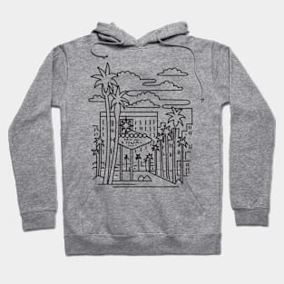 Welcome to Fabulous Las Vegas Sign in Nevada USA Mono Line Art Hoodie